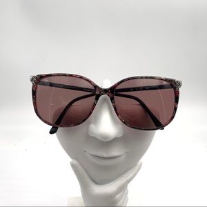Vintage Laura Biagotti 187 Black/Red Oval Frames